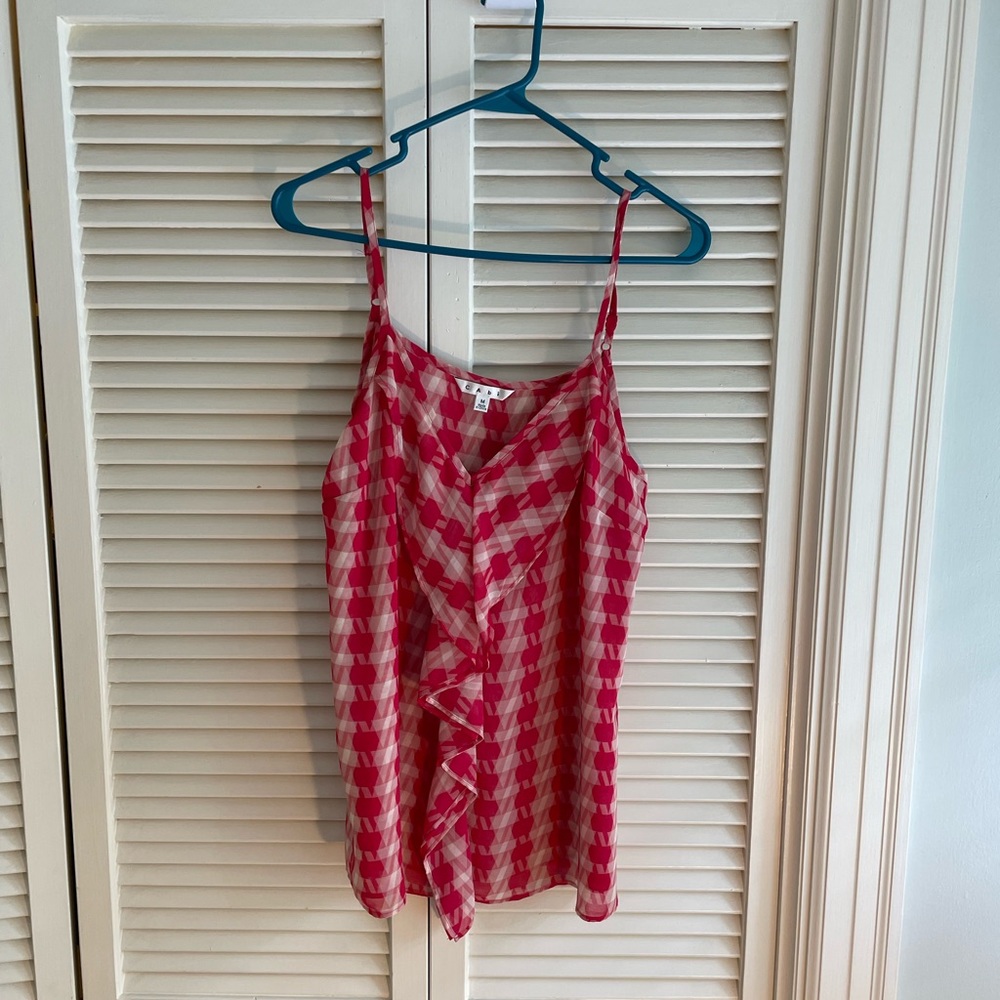 Red and White Cabi Top